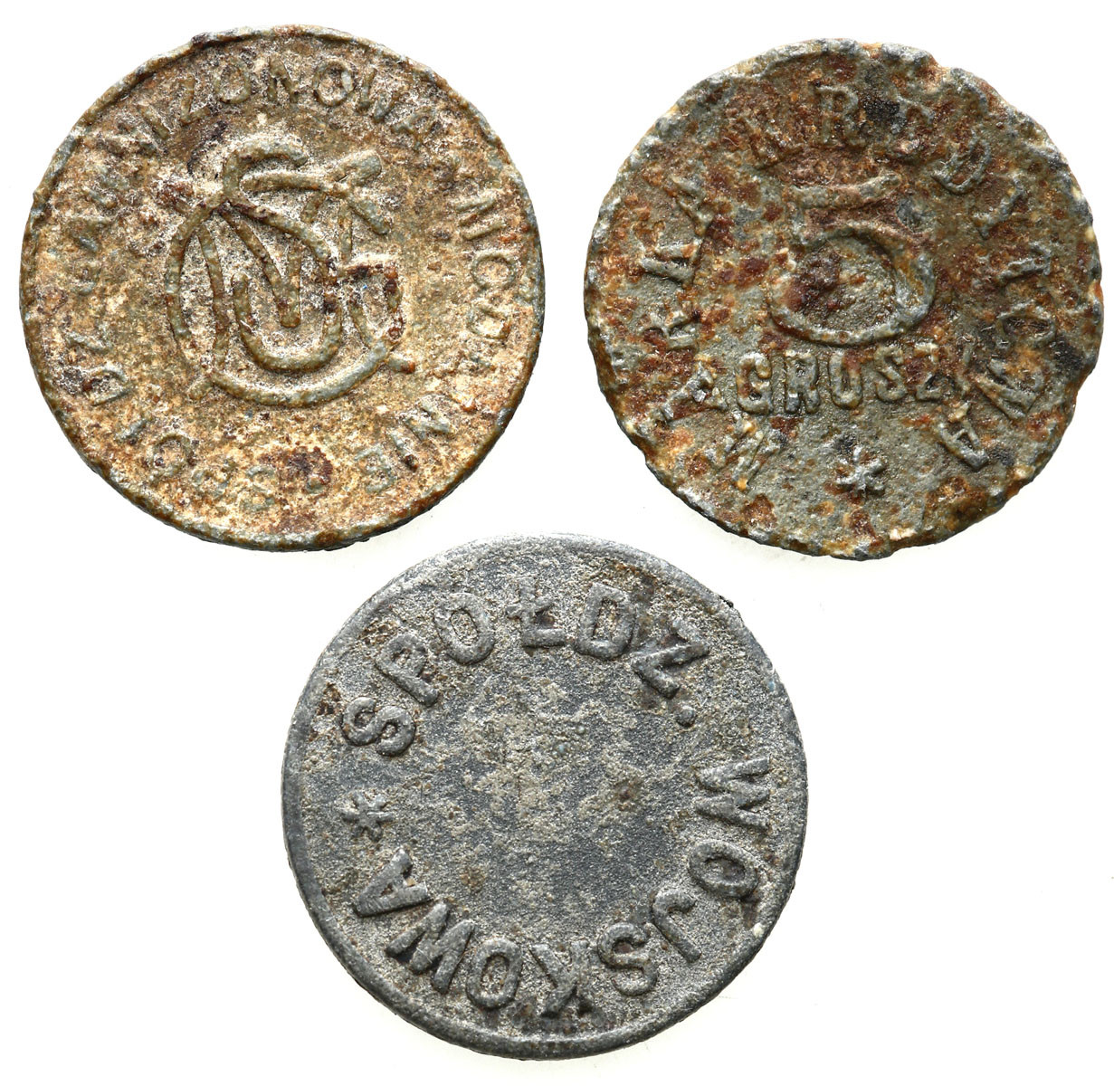 Modlin, 2 x uniwersalne - 5 groszy, Spółdzielnia Wojskowa, zestaw 3 monet